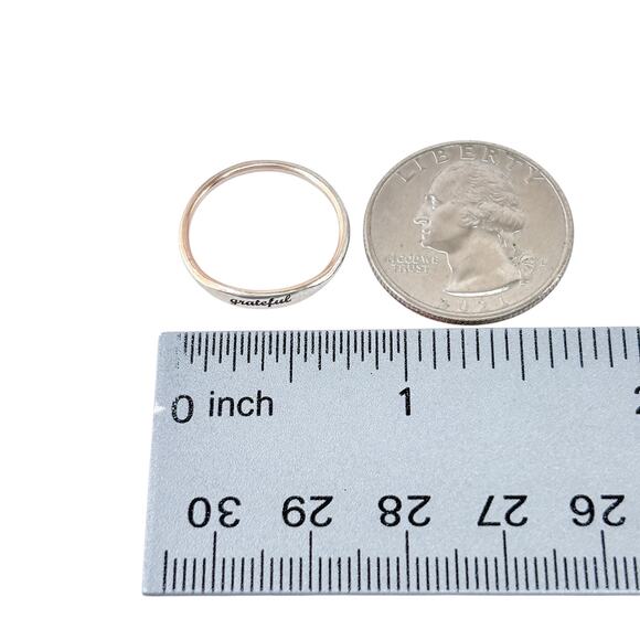 Vintage Worn Gold Plated Sterling Silver 925 Grateful Ring Size 7 - Picture 9 of 10